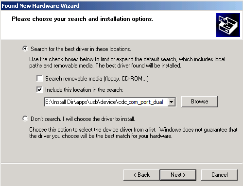 Install Driver Path