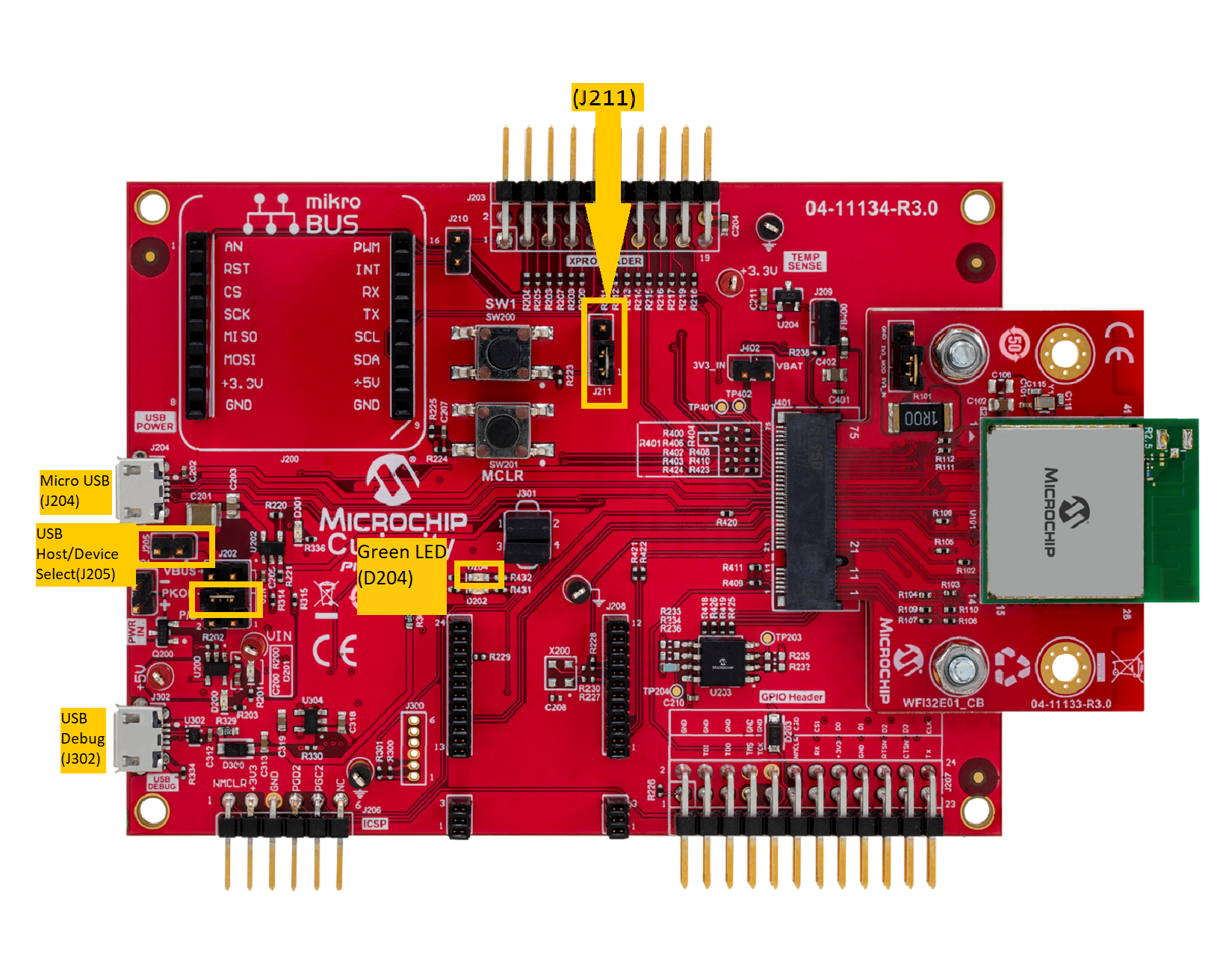 Curiosity PIC32MZ W1 Development Board